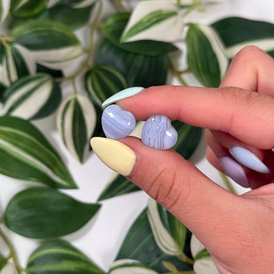 Mini blue lace agate heart