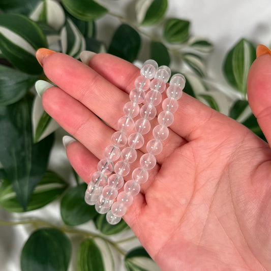 Girasol clear quartz bracelet 8mm