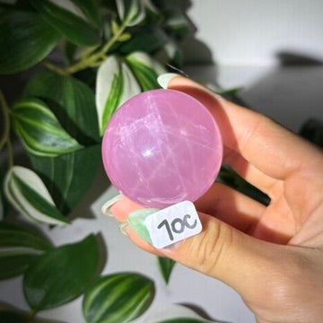 Star rose quartz sphere 70