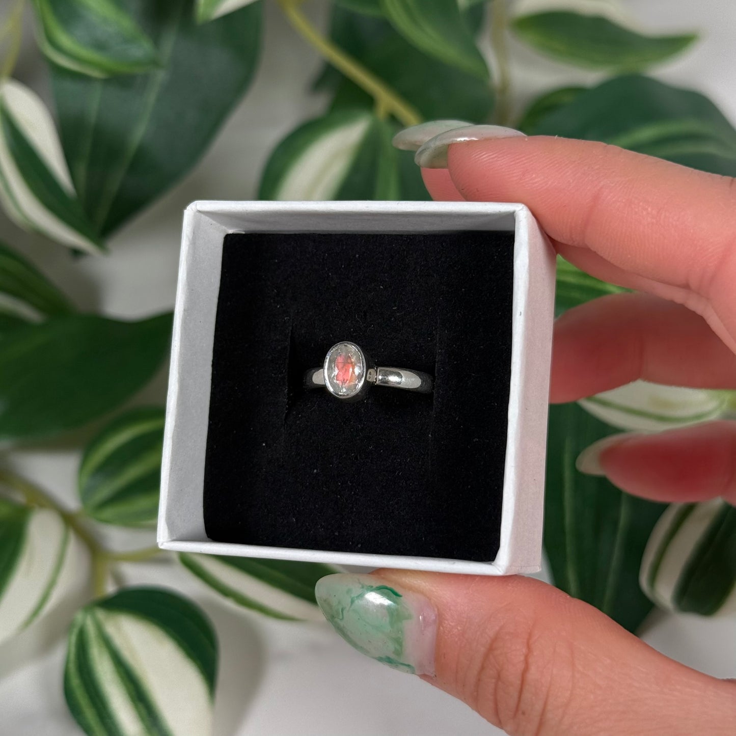 Size 8 Madagascan moonstone ring