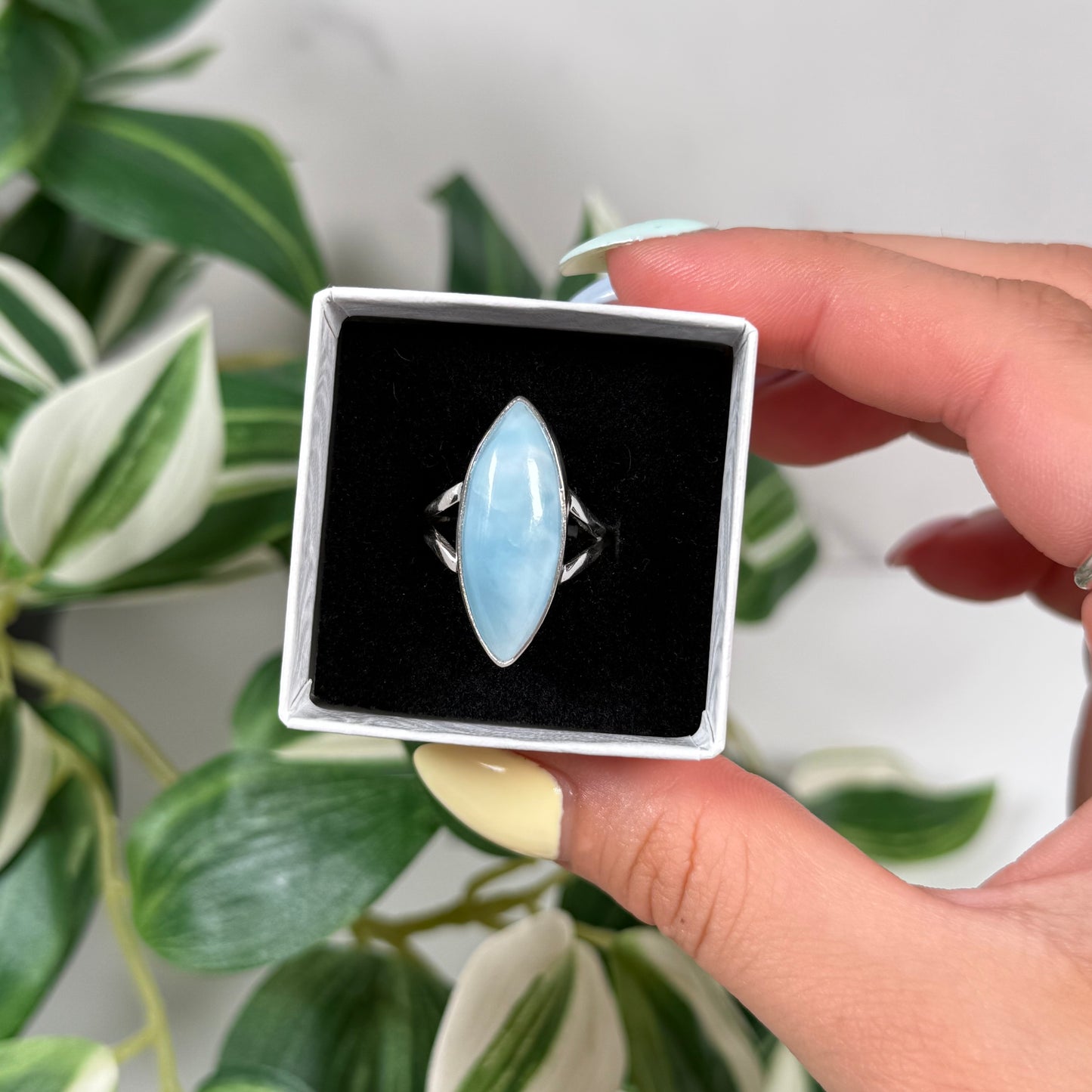 Size 6 Larimar marquise ring