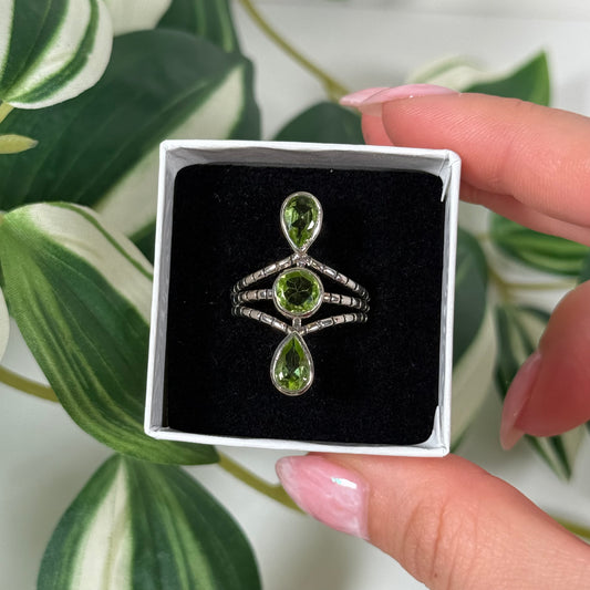 Triple peridot ring (Sizes 7, 8)