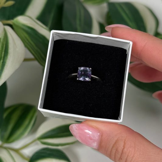 Size 5 rainbow fluorite ring
