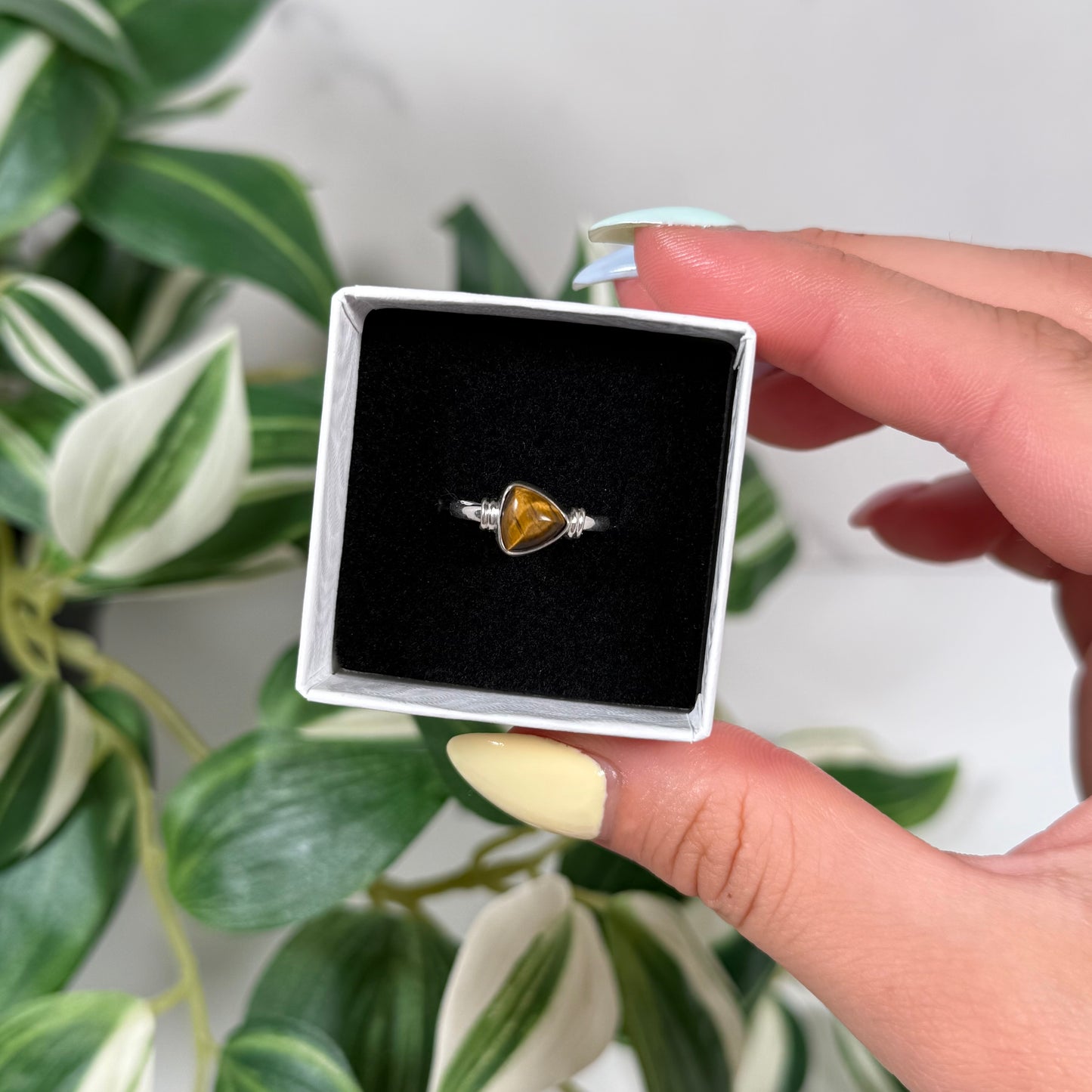Size 5 tigers eye ring