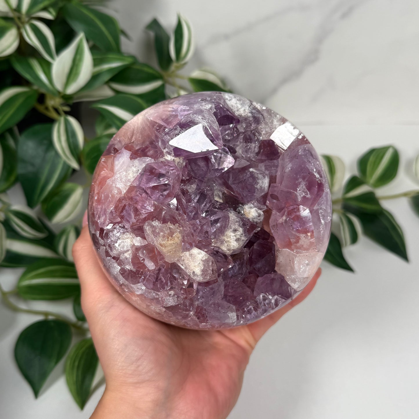 Pink amethyst x amethyst sphere 620