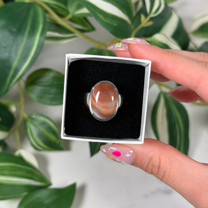 Size 7 Botswana agate ring