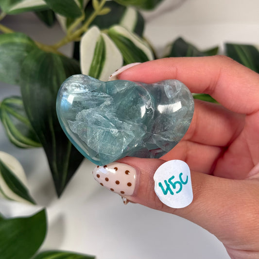 Double Mexican fluorite heart C