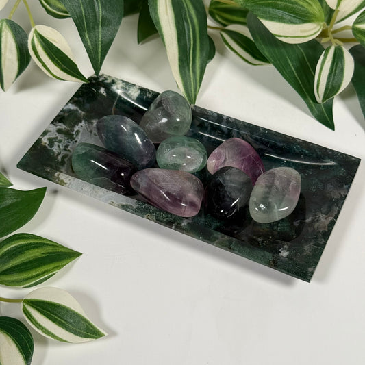Moss agate tray