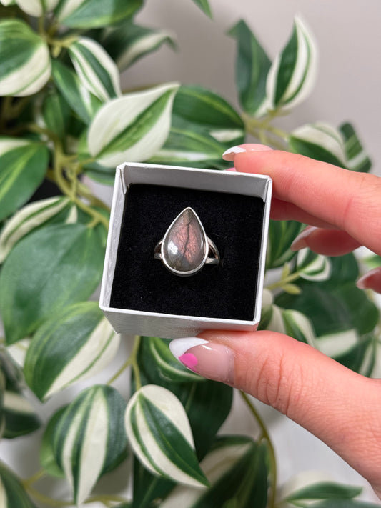 Size 6 pink labradorite ring B*