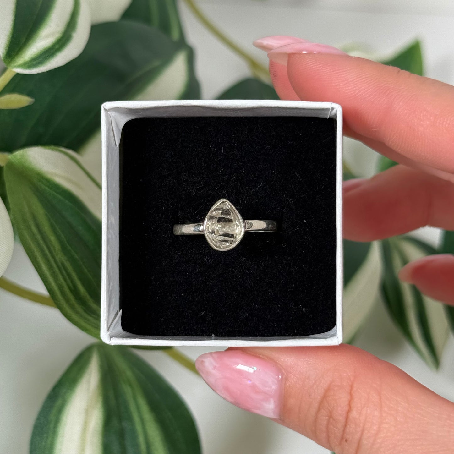 Size 7 Herkimer diamond ring