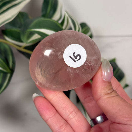 Star rose quartz palmstone