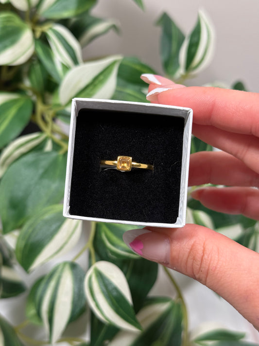 Size 10 gold plated citrine ring