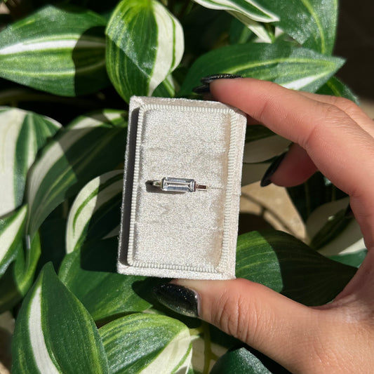 Size 6 clear quartz ring