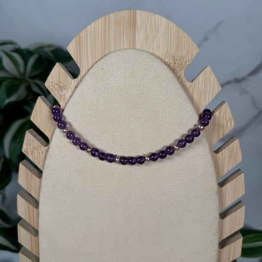 Amethyst x pink pearl necklace