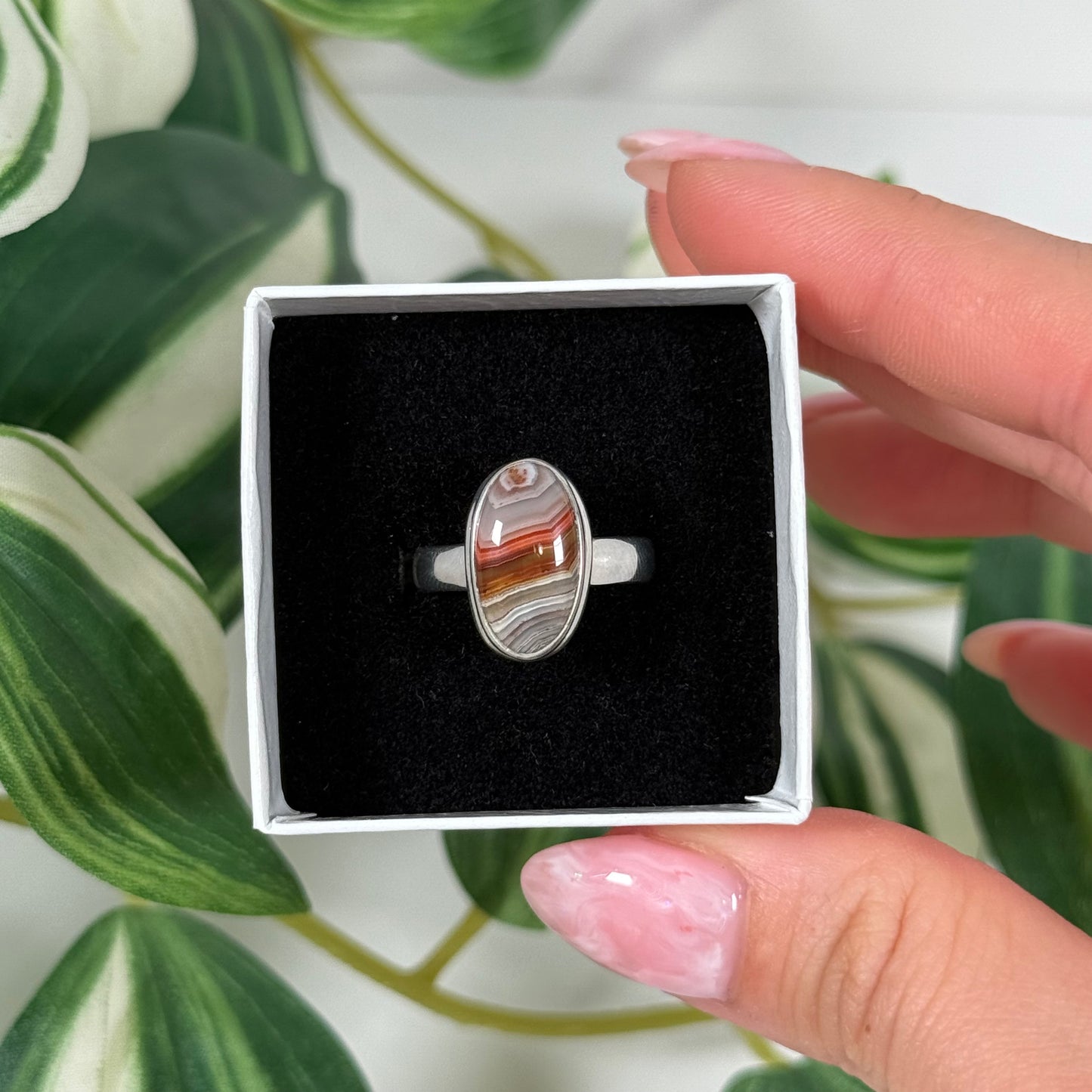 Size 7 Laguna lace agate ring
