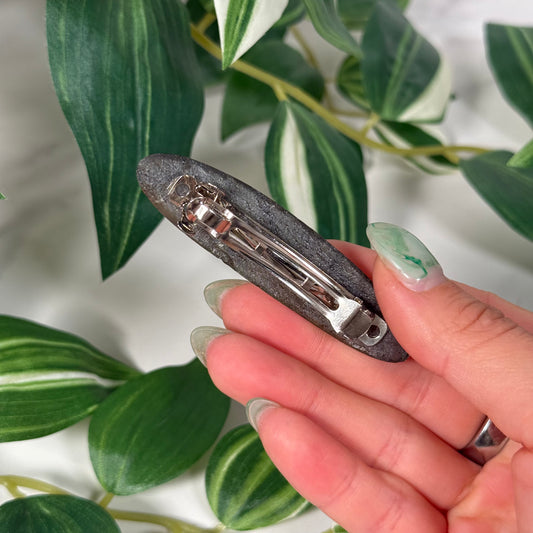 Orange labradorite hair clip