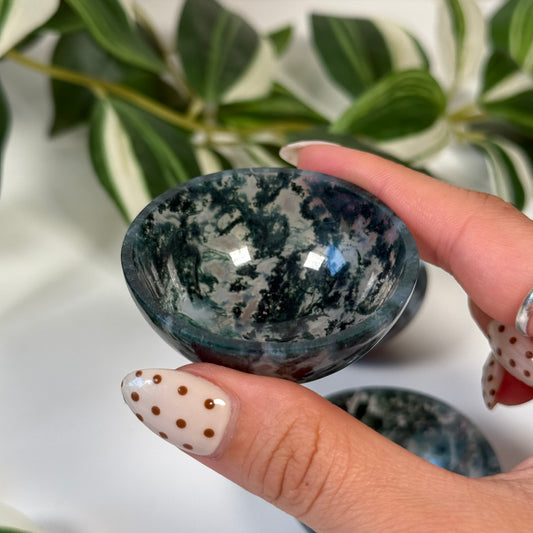 Moss agate mini bowl