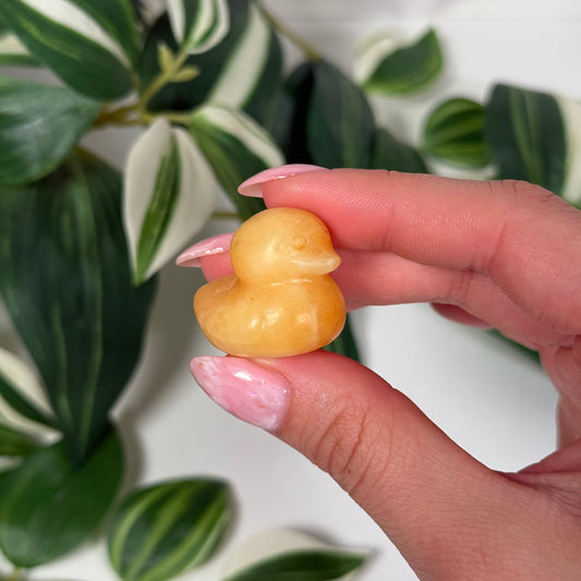 Orange calcite duck