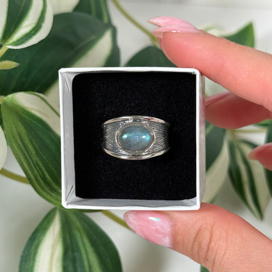 Labradorite ring (Sizes 5.5, 8)