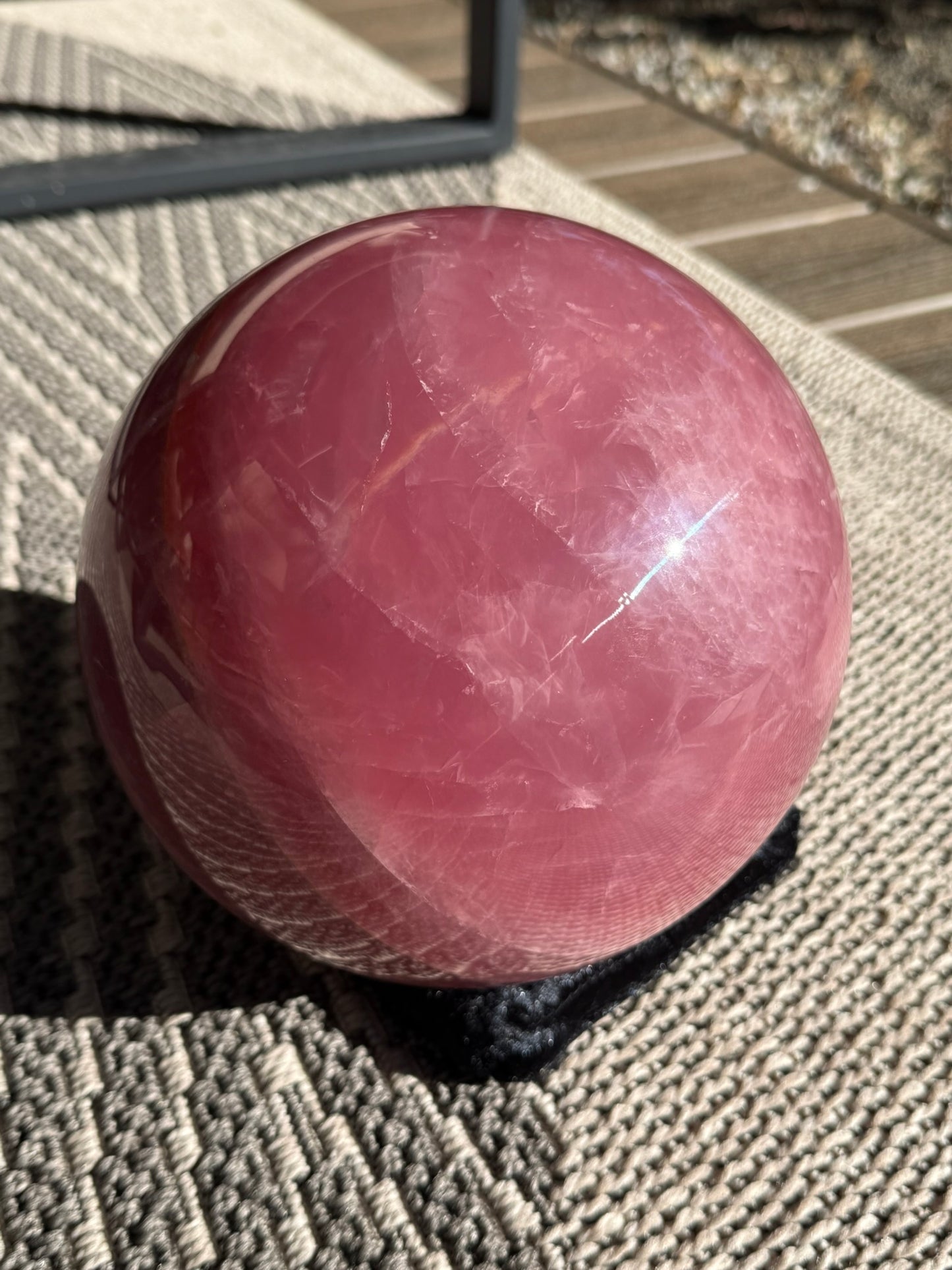 XL dark rose quartz sphere