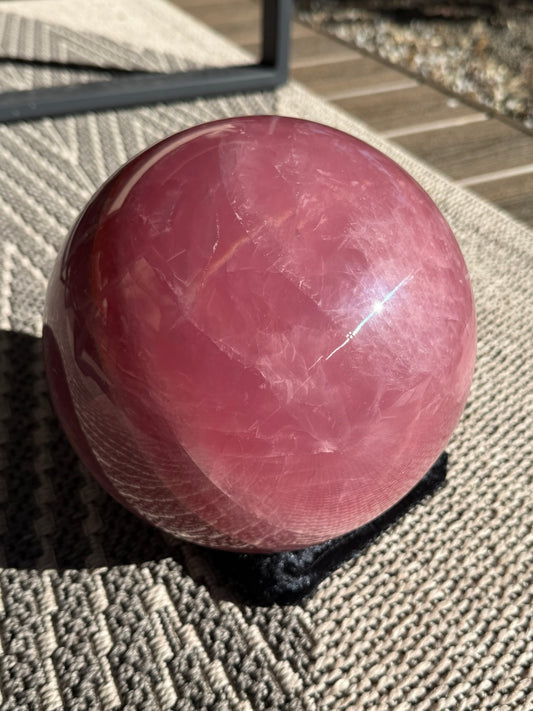 XL dark rose quartz sphere