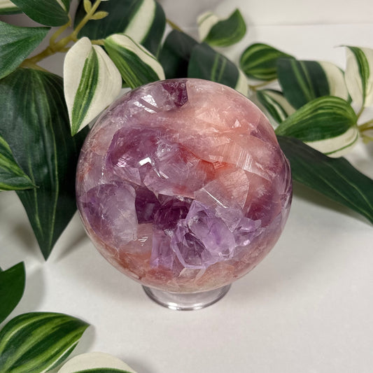 Pink amethyst x amethyst sphere 322
