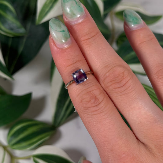 Size 5 rainbow fluorite ring
