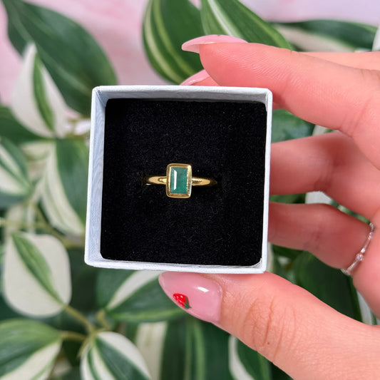 Size 5.5 gold plated emerald ring