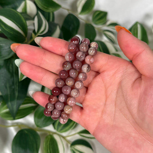 Pink Alashan agate bracelet 8.5mm