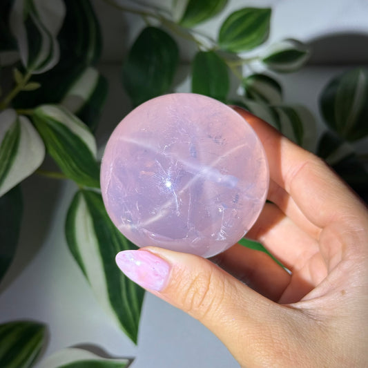 Star rose quartz sphere 32