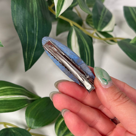 Blue labradorite hair clip B (clamp style)