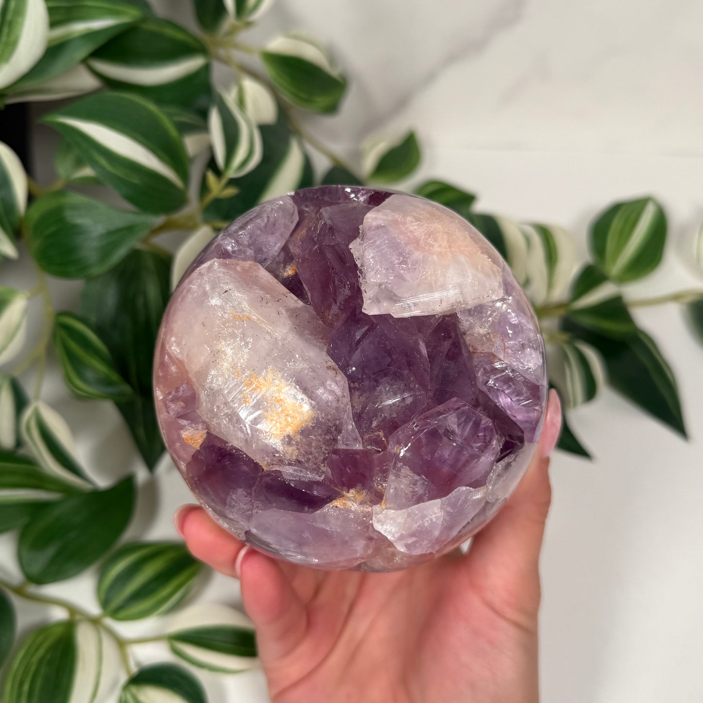 Pink amethyst x amethyst sphere 382