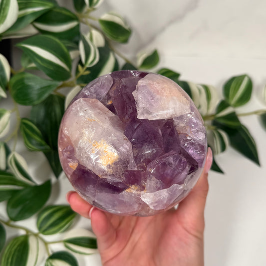 Pink amethyst x amethyst sphere 382