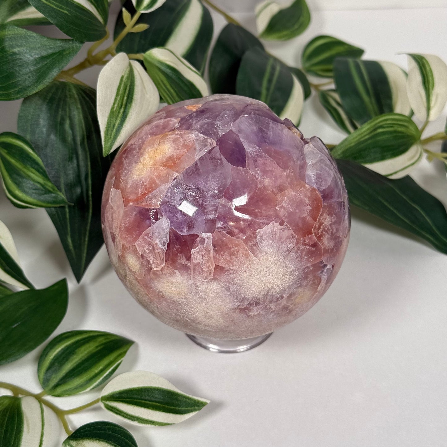 Pink amethyst x amethyst sphere 382