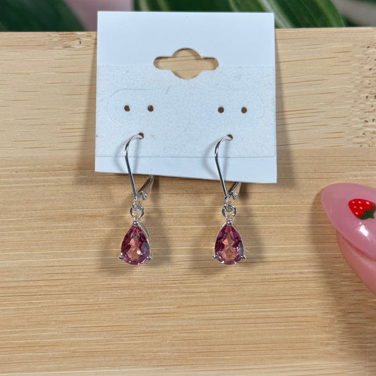 Pink topaz earrings