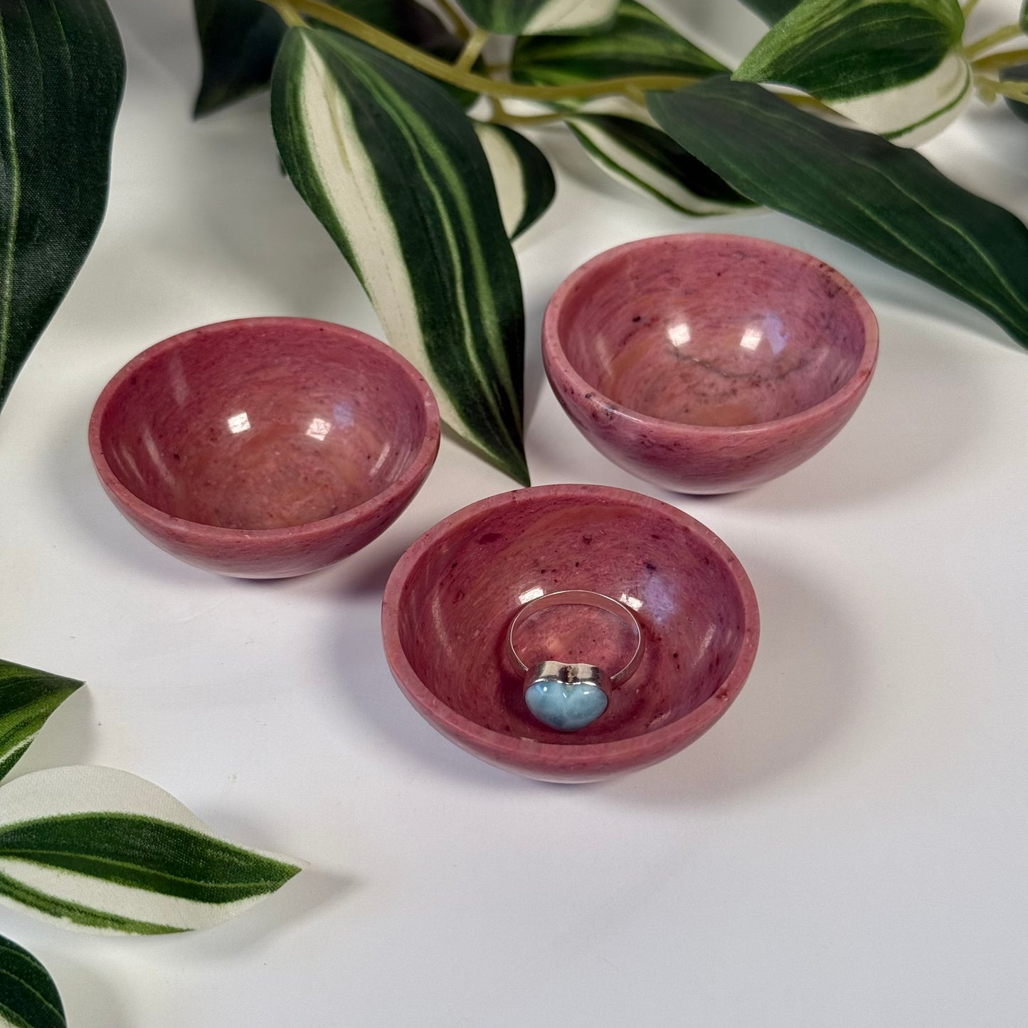 Pink petrified wood mini bowl