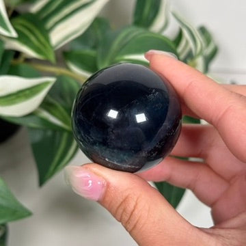 Blue fluorite sphere