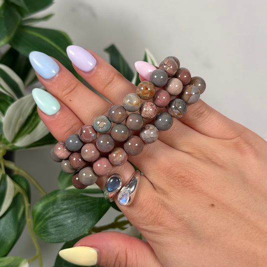 Alashan agate bracelet 9mm