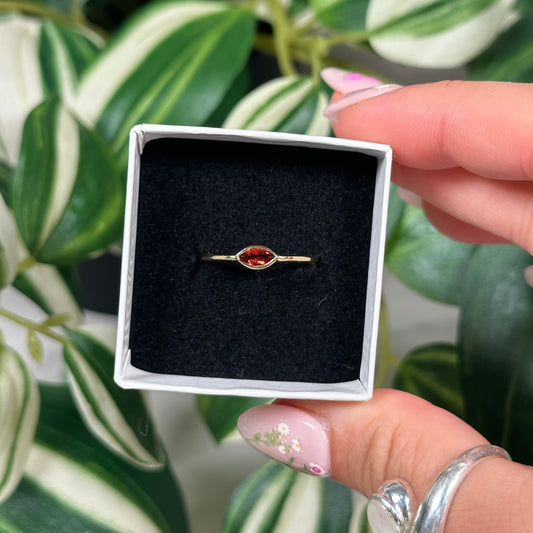 Gold plated size 9 garnet ring