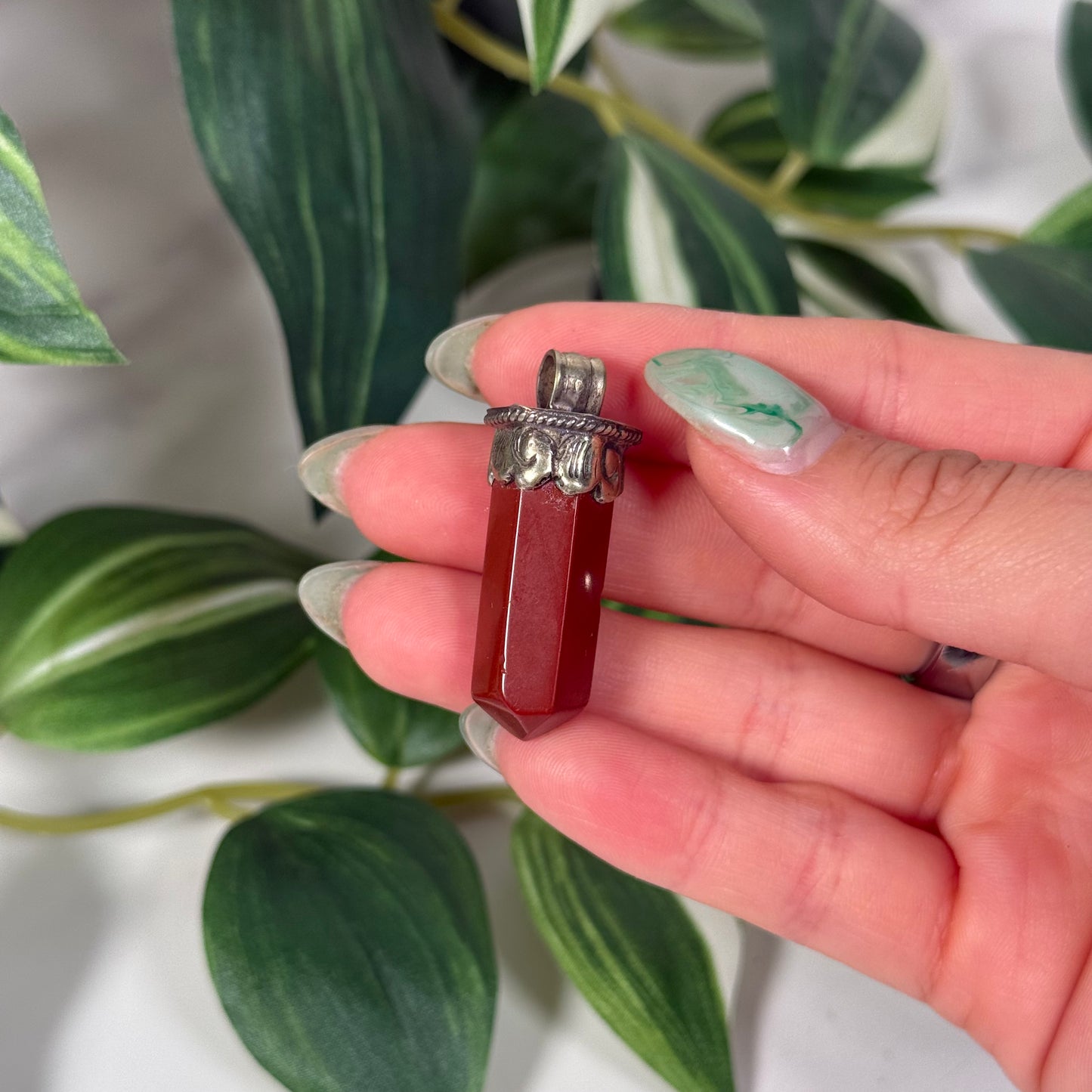 Red jasper point pendant