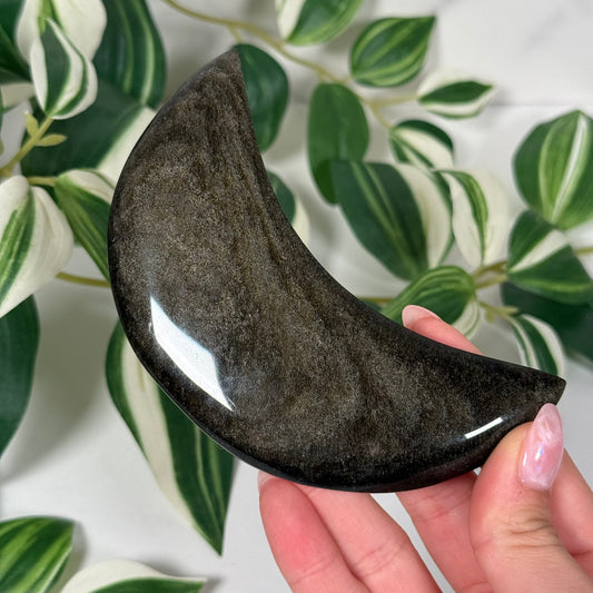 Gold sheen obsidian moon