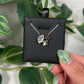 Silver Pakimer diamond/pink tourmaline/green tourmaline necklace