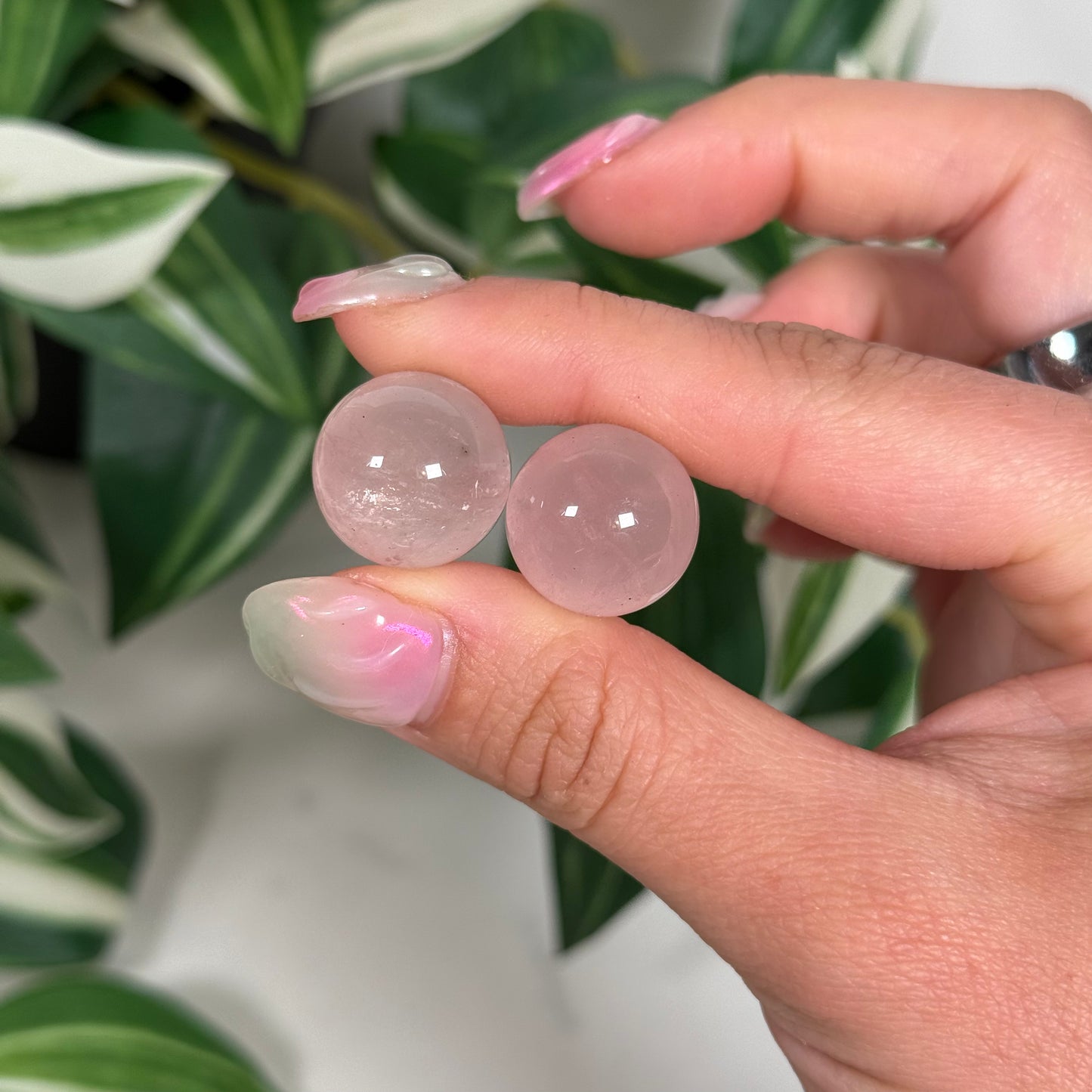 Mozambique rose quartz mini sphere