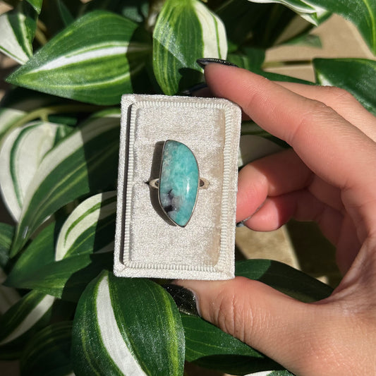 Adjustable amazonite ring