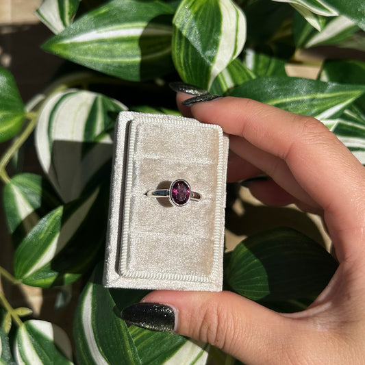 Size 5 rhodolite garnet ring