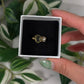 Gold plated Moldavite with Pakimer diamond ring (Sizes 5, 6, 7)