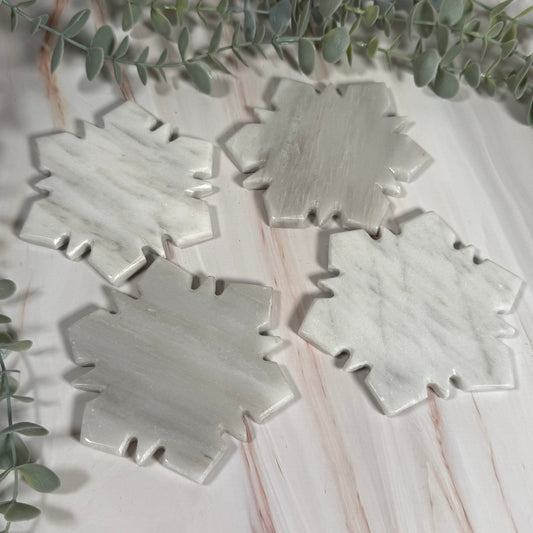 Marble snowflake coasters set of 4