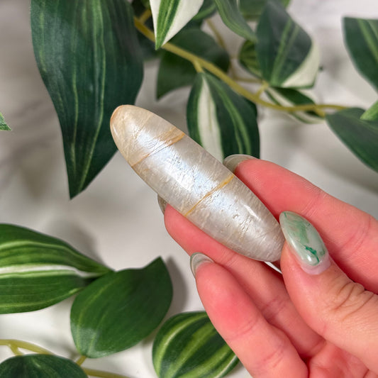 Green moonstone hair clip A
