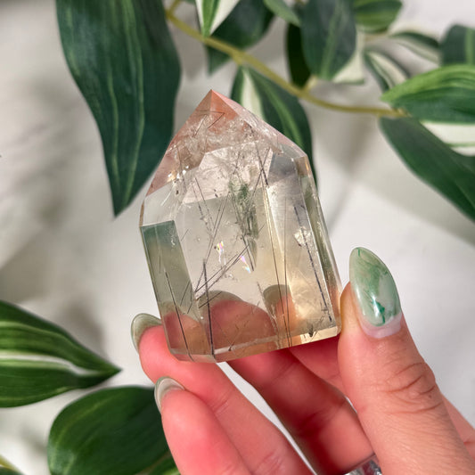 Citrine rutile tower