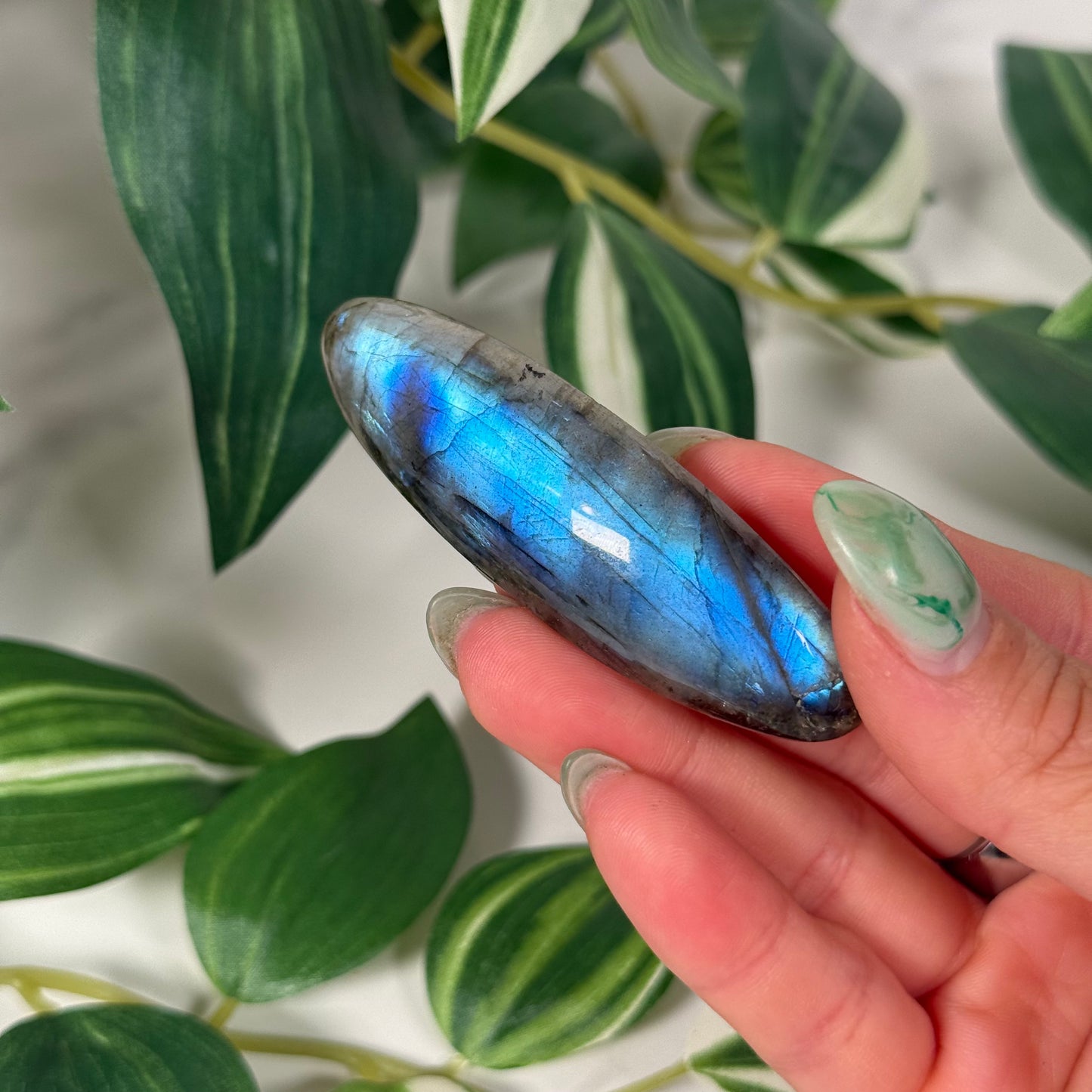 Blue labradorite hair clip K